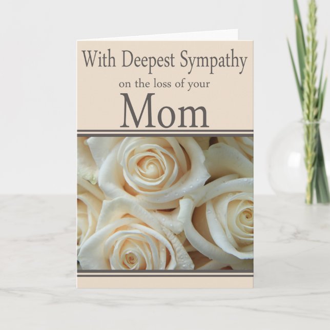 Carte de sympathie Rose de la perte de maman (Devant)