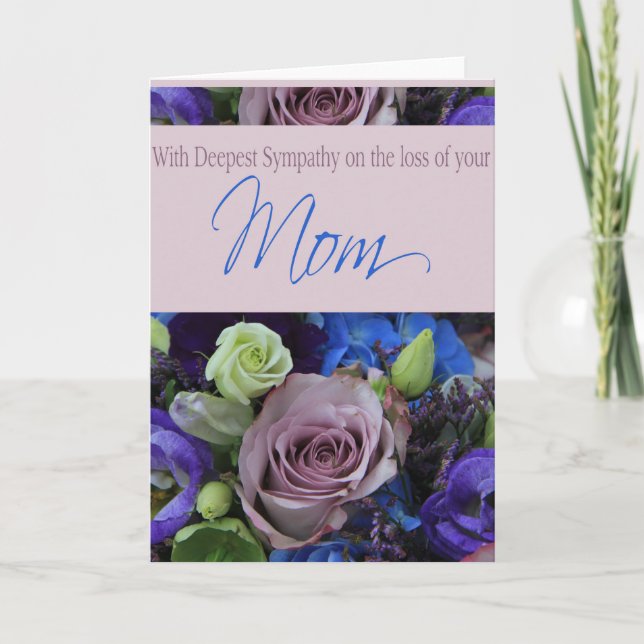 Carte de sympathie Rose de la perte de maman (Devant)