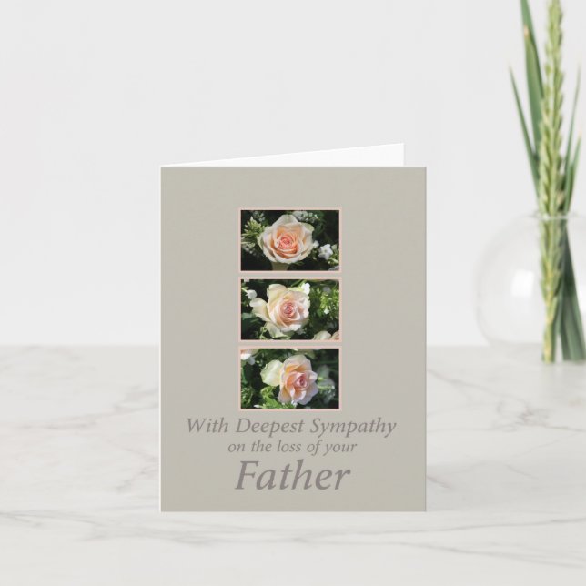 Carte de sympathie Rose de la perte du père (Devant)