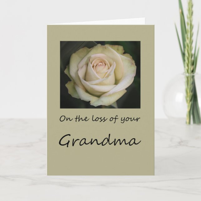 Carte de sympathie Rose perte grand-mère (Devant)