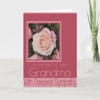 Carte de sympathie Rose perte grand-mère