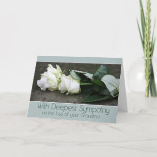 Carte de sympathie Rose perte grand-mère