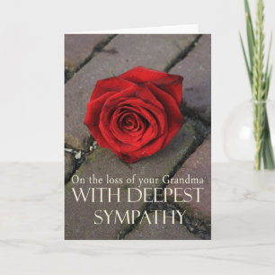 Carte de sympathie Rose perte grand-mère