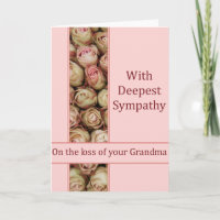 Carte de sympathie Rose perte grand-mère