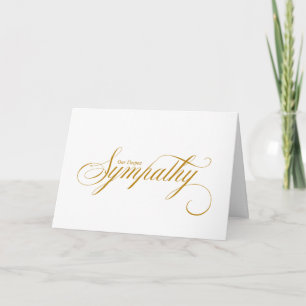 Carte de Sympathie Simple Elegant Gold Script