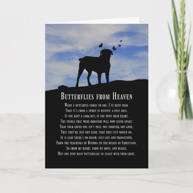 Carte de Sympathie Spirituelle avec Chien et Papil (Devant)