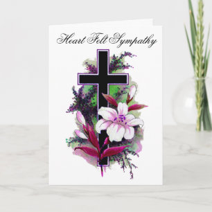 Carte de Sympathie violette blanche et rose Fleur