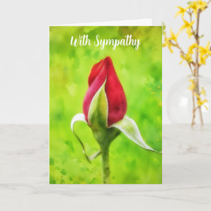 Carte de Sympathy Art Red Rose Bud