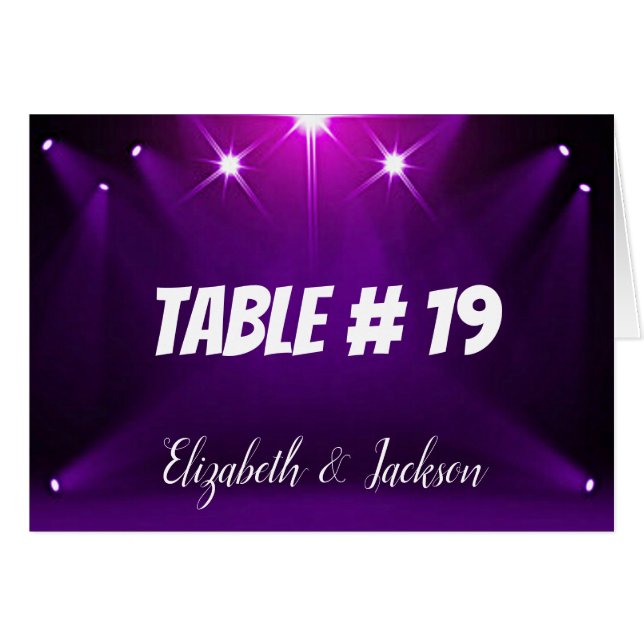 Carte de table #19 - Dans les projecteurs Mariage  (Devant Horizontal)