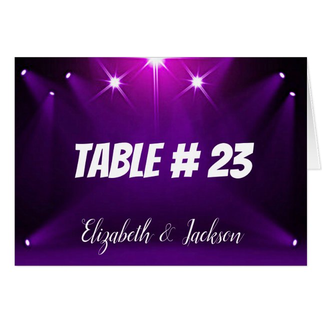 Carte de table # 23 - Dans les projecteurs Mariage (Devant Horizontal)