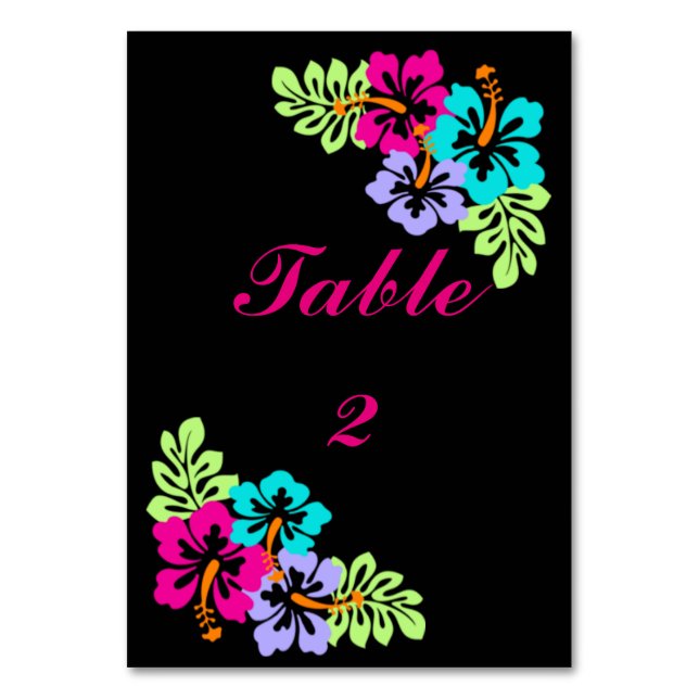 Carte de table 3x5 à motif d'Hibiscus Tropical (Dos)