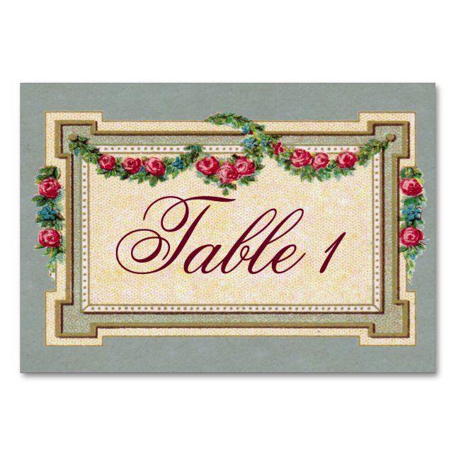 Carte de table à couronne Rose antique (Devant)