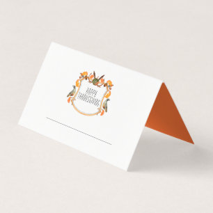 Carte de table à crête de Thanksgiving heureuse