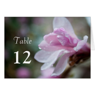 carte de table à fleur de magnolia rose printanier