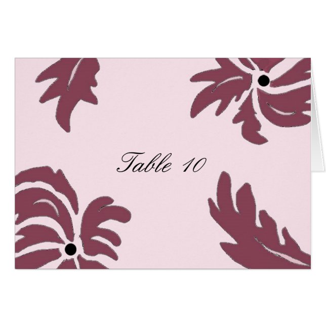 Carte de table à fleurs roses (Devant Horizontal)