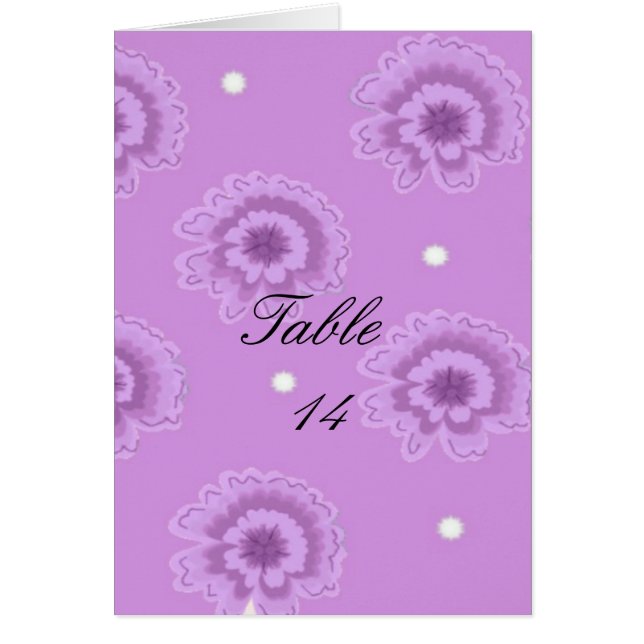 Carte de table à fleurs violettes (Devant)