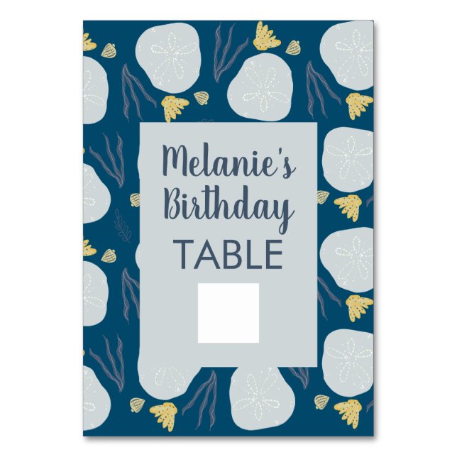 Carte de table à remplir pour anniversaire plage o (Par défaut)