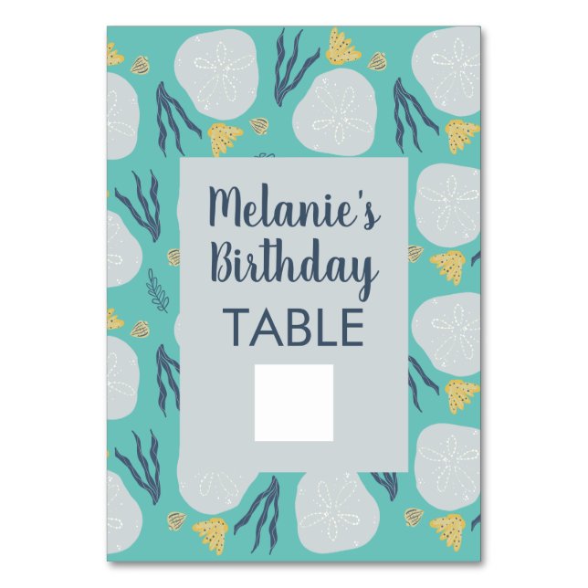 Carte de table à remplir pour anniversaire plage o (Par défaut)