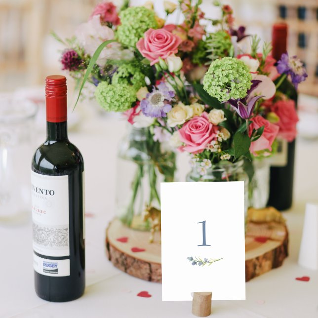 Carte de table à tige fleurie de l'aquarelle périp (Créateur téléchargé)