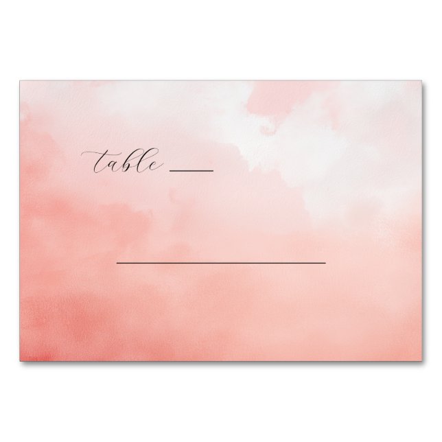 Carte de table aquarelle rose sereine (Devant)