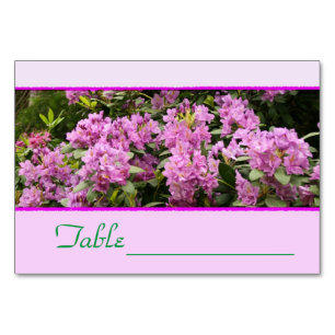 Carte de table au Rhododendron pourpre