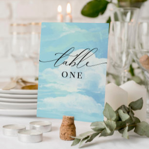 Carte de table baby shower Blue Sky Clouds