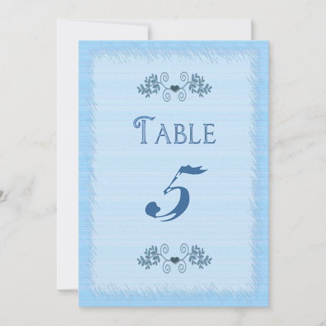 CARTE DE TABLE - BLEU ÉLÉGANT - DOUBLE FACE (Devant)