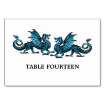 Carte de table Blue Elegant Dragons