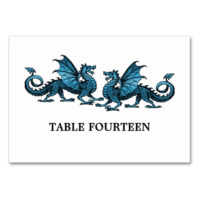 Carte de table Blue Elegant Dragons (Devant)