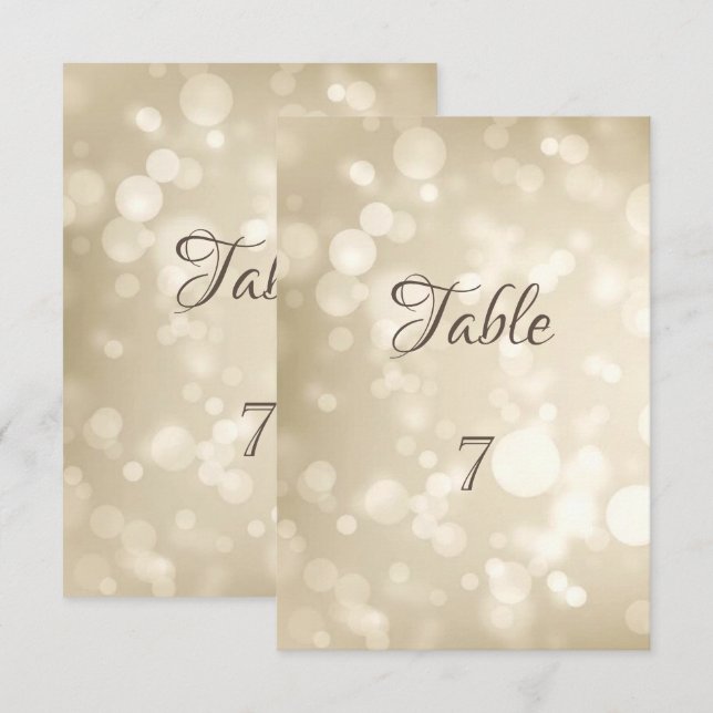 Carte de table Bokeh élégant (Devant / Derrière)