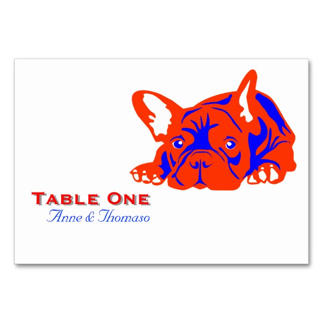 Carte de table Bouledogue français (Devant)
