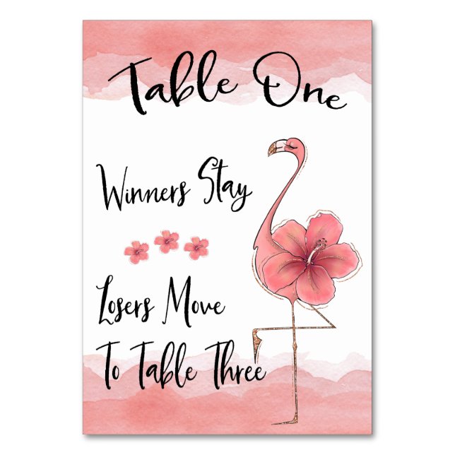 Carte de table Bunco #1 Flamant rose rose amusant (Par défaut)