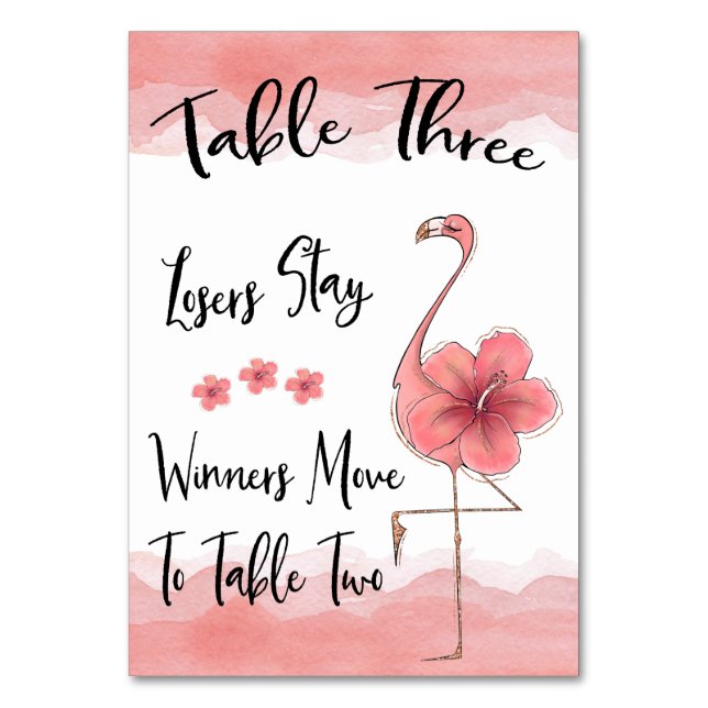 Carte de table Bunco #3 Flamant rose rose amusant (Par défaut)