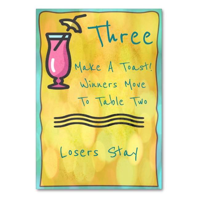 Carte de table Bunco Boisson Rose #3 (Par défaut)