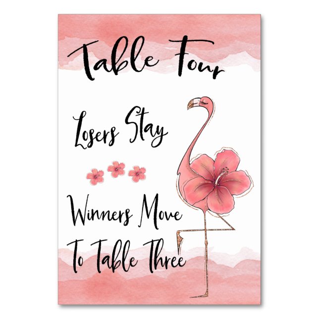 Carte de table Bunco Flamant rose rose #4 (Par défaut)