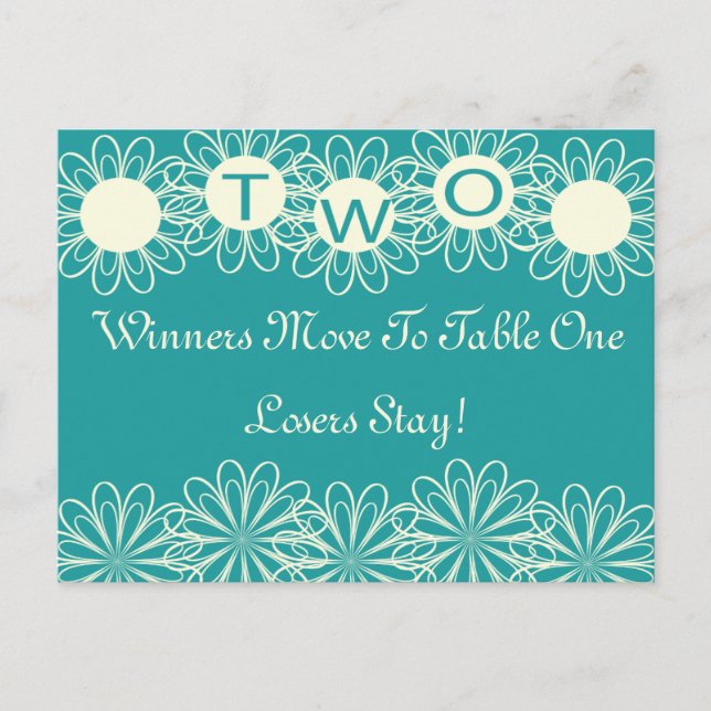 Carte de table Bunco Flowers #2 (Devant)