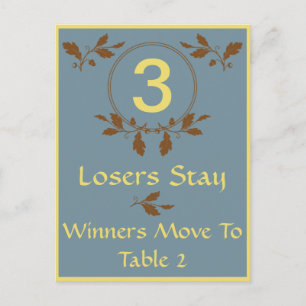 Carte de table Bunco-Leaves Fall N° 3