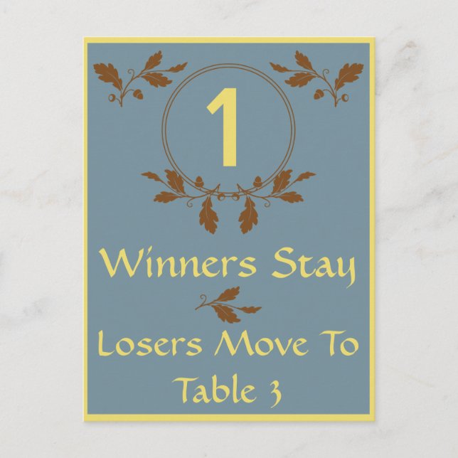 Carte de table Bunco-Leaves Fall No 1 (Devant)