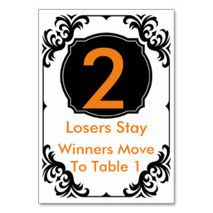 Carte de table Bunco orange et noir - #2