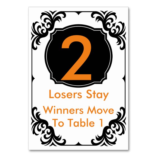 Carte de table Bunco orange et noir - #2 (Par défaut)