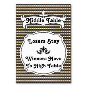 Carte de table Bunco Plaid Noir et Or - Moyen