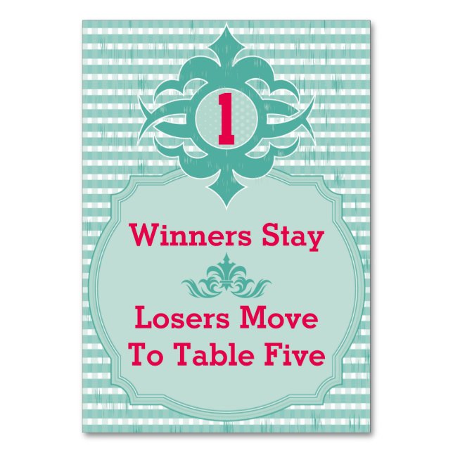 Carte de table Bunco - Plat #1 (Par défaut)