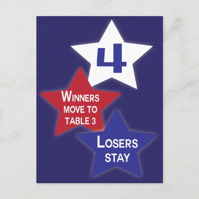 Carte de table Bunco Red, White Blue Stars #4 (Devant)