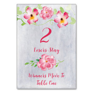 Carte de table Bunco rose florale n°2