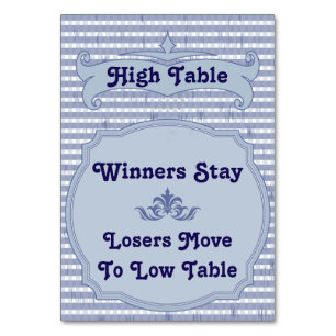Carte de table Bunco - Table haute