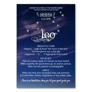 Carte de table centrale Leo
