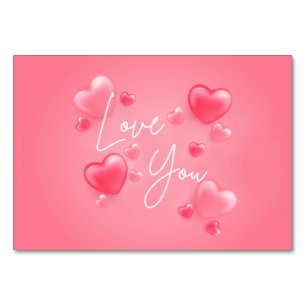 Carte de table Chéri je t'aime