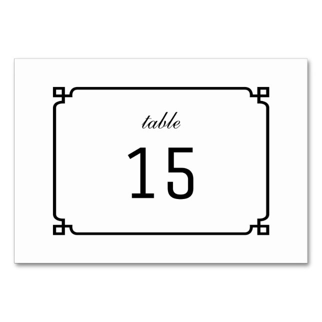 Carte de table chic Black Deco (Devant)