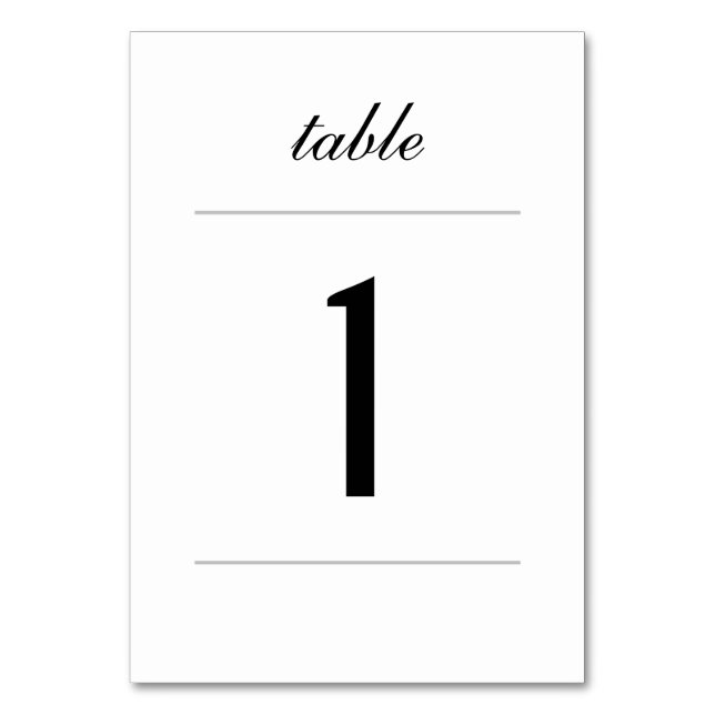Carte de table classique simple (Par défaut)