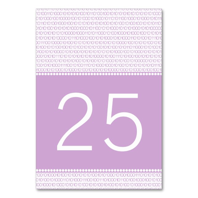 Carte de table Code binaire chic Geek violet (Par défaut)